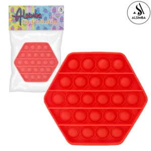 Alsimba Push Popit Bubble Silicone Toy for Kids - Approx. 5 inches - Octagon Red
