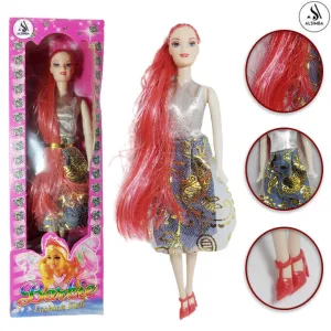Sweet Malena Barbie Doll Dress Up Set Fashion Clothes Skirt Casual Clothes Suit Girl toys - Cute Barbie Beautiful Long Hair Doll Moveable Joints (Shoulders and Legs) With Shoes and Flexible Body Gift Set For Girls - Random Dress Included - 12 Inch