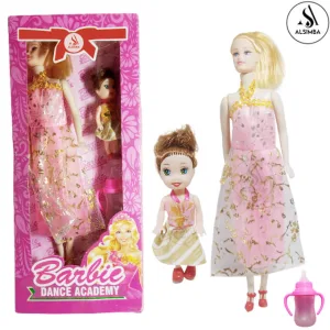 3 Pcs Dress Up Set Barbie Doll With Baby Doll & Feeder - Fashion Clothes Skirt Casual Clothes Suit Girl toys - Cute Barbie Beautiful Long Hair Doll Moveable Joints With Shoes and Flexible Body Gift Set For Girl - Dressing Will Be Random - 12 Inch