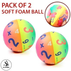 Alsimba Pack of 2 Digital Numbers Rainbow Soft Foam Balls for Kids - High Density Foam Ball For Over 3 Years Old Kids Soft Lightweight Easy To Grip Indoor Training Ball