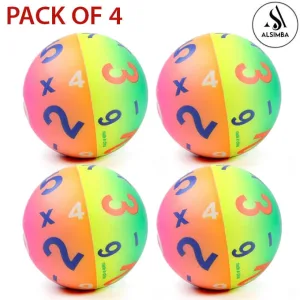Alsimba Pack of 4 Digital Numbers Rainbow Soft Foam Balls for Kids - High Density Foam Ball For Over 3 Years Old Kids Soft Lightweight Easy To Grip Indoor Training Ball