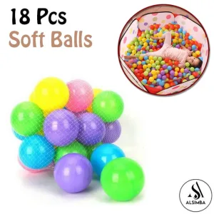 Soft Plastic Tent Balls Set for Play House Tent and Swimming Pool - 18 Balls Set For Kids - Soft Balls For Kids Toddlers Swimming Pool Balls and Play Tent Balls - Plastic Ball BPA Free & Crush Proof Multicolored Soft Plastic Balls For Ball Pit Baby Pool