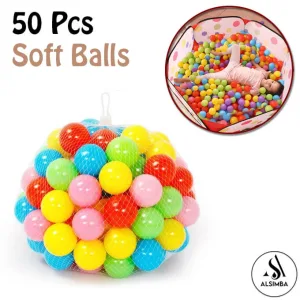 Soft Plastic Tent Balls Set for Play House Tent and Swimming Pool - 50 Balls Set For Kids - Soft Balls For Kids Toddlers Swimming Pool Balls and Play Tent Balls - Plastic Ball BPA Free & Crush Proof Multicolored Soft Plastic Balls For Ball Pit Baby Pool