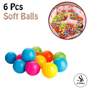 Soft Plastic Tent Balls Set for Play House Tent and Swimming Pool - 6 Balls Set For Kids - Soft Balls For Kids Toddlers Swimming Pool Balls and Play Tent Balls - Plastic Ball BPA Free & Crush Proof Multicolored Soft Plastic Balls For Ball Pit Baby Pool