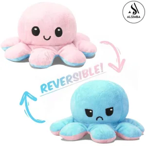 Reversible Octopus Stuffed Plush Toy Stress Relief Pillow Toys for Kids and Adults - Mood Change Stuff Plush Toy Birthday Gift - Size Approx. 8 Inch - Assorted Color