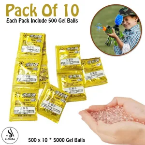 5000 Pcs Gel Balls For Gel Blasters Toygun Pack of 10 - Gel Splatter Blaster Refill - Compatible with Gel Ball Blaster - 7.5mm Gel Beads - Gel Balls Water Play Beads Crystal Water Beads For Toy