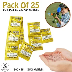 12500 Pcs Gel Balls For Gel Blasters Toygun Pack of 25 - Gel Splatter Blaster Refill - Compatible with Gel Ball Blaster - 7.5mm Gel Beads - Gel Balls Water Play Beads Crystal Water Beads For Toy