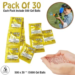 15000 Pcs Gel Balls For Gel Blasters Toygun Pack of 30 - Gel Splatter Blaster Refill - Compatible with Gel Ball Blaster - 7.5mm Gel Beads - Gel Balls Water Play Beads Crystal Water Beads For Toy
