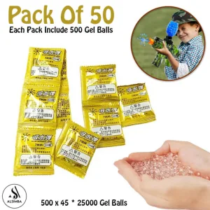 25000 Pcs Gel Balls For Gel Blasters Toygun Pack of 50 - Gel Splatter Blaster Refill - Compatible with Gel Ball Blaster - 7.5mm Gel Beads - Gel Balls Water Play Beads Crystal Water Beads For Toy