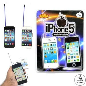 New Generation i-phone Walkie-Talkie Large Button Set of 2 Upto 6 Meters Range Noise Reduction Radio Play Pair Toy Set For Kids - Each Size Approx. 5 Inches - Battery Operated - Black and White