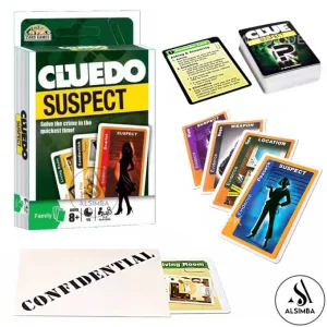 Cluedo Suspect Card Game Best Imported High Quality - New Special Edition All The Fun of Clue - in Minutes! Play with your Friends and Family - 84 Cards - 3 to 4 players Game - For Ages 8+