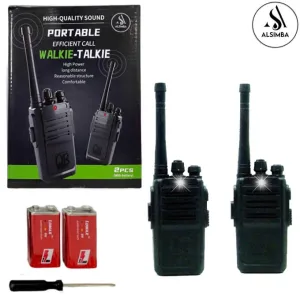 New Generation Portable Efficient Call Walkie-Talkie Noise Reduction Radio Play Pair Toy Set For Kids - Each Size Approx. 10 Inches - Range Upto 50 Meters - Battery Operated - Black