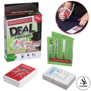 Monopoly Deal Card Game - Strategy Card Game With Complete 110 Cards Imported Kids Adults Family Fun Games Play with Friends and Family For Ages 8 & Up - 3 to 4 Players  - Black Edition