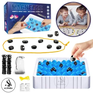 Magnetic Effect Chess Game Set - Portable Magnetic Battle Chess Board Game with Strategy Stones - Educational Checkers Pebbles Intellectual Strategy Games for Family