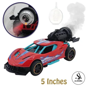 Super Speed Racing Rock Monster Smoke Spray Function Pull Back Diecast Metal Model Car For Kids - Operated Battery - Size Approx. 5 Inches - Red