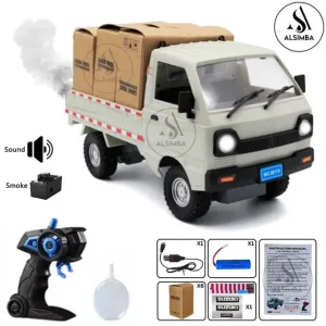 Remote Control Suzuki Rechargeable With Spray Smoke - Headlights & Sound Functions - 1:16 Scale Pickup & Delivery Truck - Random Color