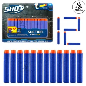 Nerf Soft Foam Darts Pack of 12 Refill Box Compatible With All Blasters Elite Suction Dart Accustrike Soft Blasters - Blue