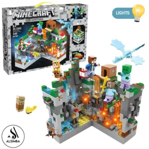 Minecraft Building Blocks Set For Kids With LED Lights 340 Pcs - No.10003 - For Ages 6+