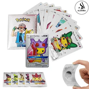 10 Pcs Pokemon Silver Foil Cards Anime Cartoon Pokemon English Version Tcg Card For Fans Rare Collection Card Child Toys Gifts