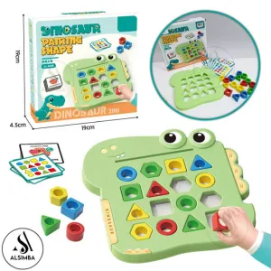 Dinosaur Pairing Shape Pattern Cards Challenge Early Education Dinosaur Shaped Pairing Game For Kids - 1 Piece Assorted Color