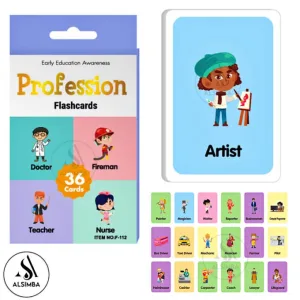 Profession Flash Cards Set For Kids - Early Educational 36 Pcs flash cards