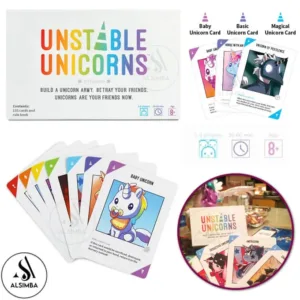 Unstable Unicorns Card Game - 2nd Edition Strategic Party Game for Kids & Adults - 2-8 Players - 135 Cards + Rule Book - Hilarious & Competitive Family Fun